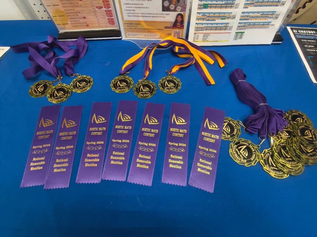 Students celebrating at the Noetic Learning Math Contest Award Celebration