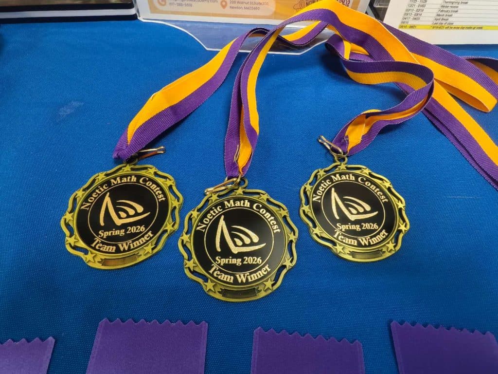 MGA students receiving Noetic Learning Math Contest awards