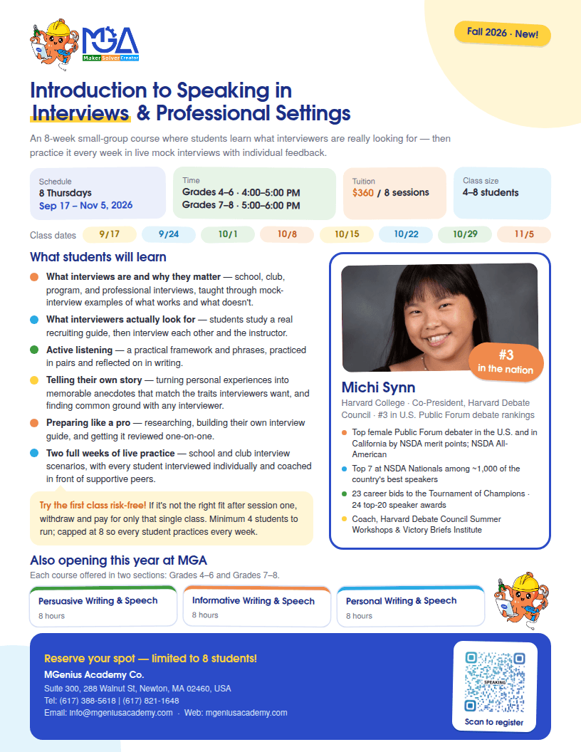 Introduction to Speaking in Interviews & Professional Settings