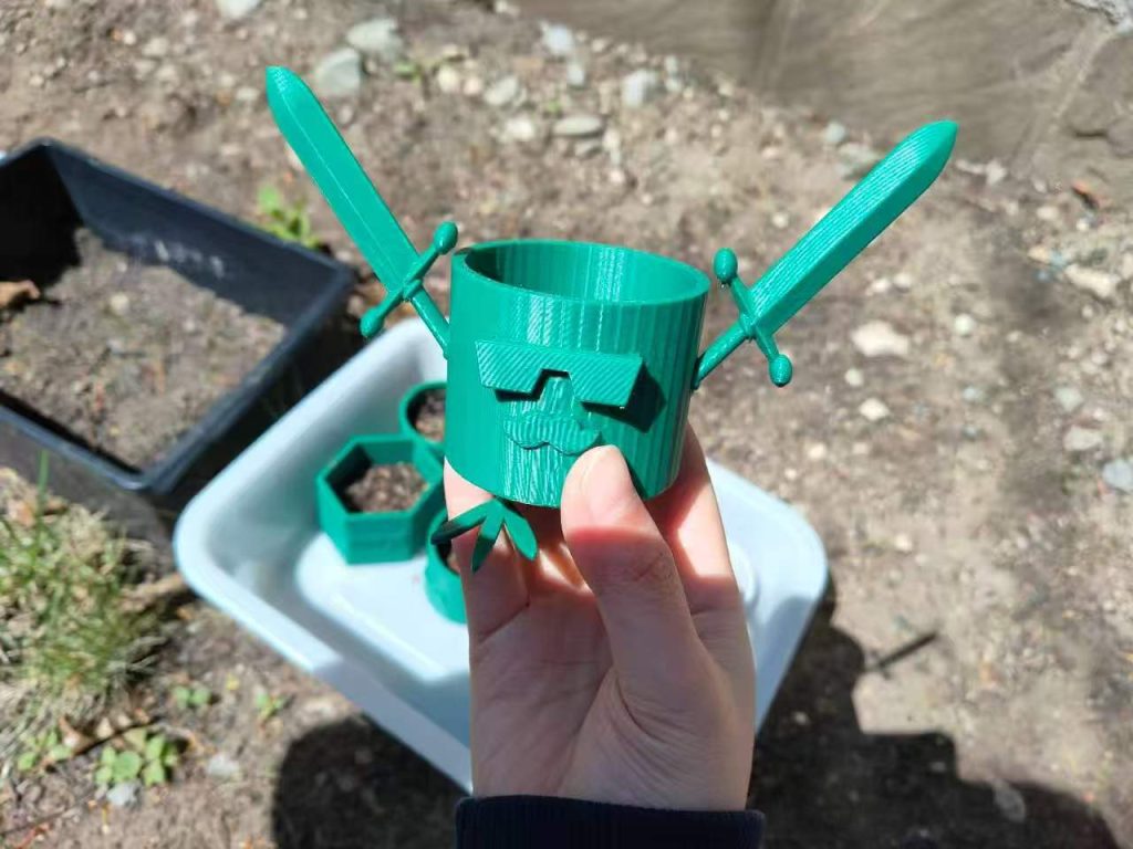 EP2 students 3D printed planters for smart garden STEM project at MGA Boston